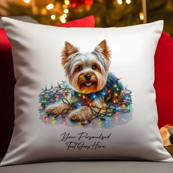 Personalised Yorkshire Terrier In Christmas Lights, 4 of 10