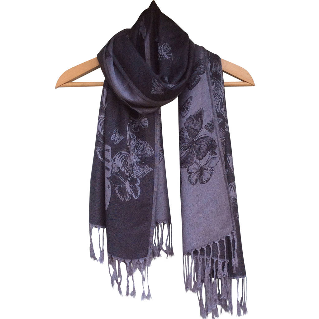 reversible 'butterfly' pashmina scarf by wonderland boutique ...