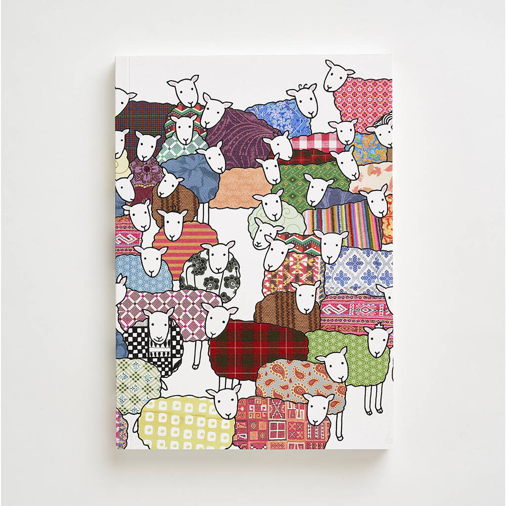 Flock Of Colourful Sheep Notebook By Mary Kilvert