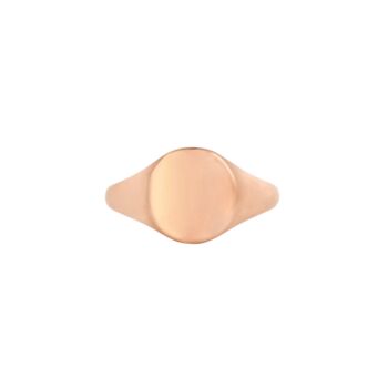 Oval Signet Ring Gold Plated Smooth Steel Ring, 10 of 12