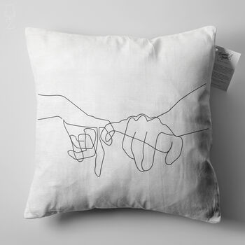 Pinky Promise Cushion Cover With Black And White, 4 of 6