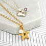 Personalised Heart Or Star Necklace With Pearl, thumbnail 1 of 4