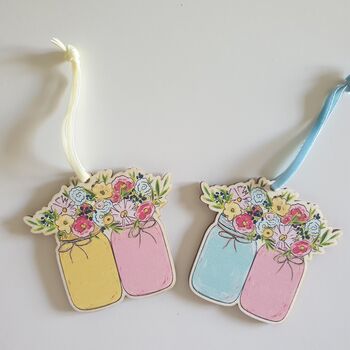 Wooden Flowers Hanging Decoration Birthday Gift Idea, 2 of 10