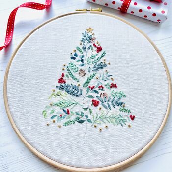 Christmas Tree Embroidery Hoop Kit, 4 of 4