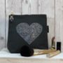 Love Heart Grey Canvas Sparkly Make Up Bag, thumbnail 2 of 3