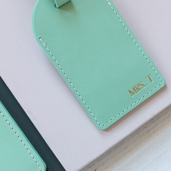 Personalised Leather Passport Cover And Luggage Label, 4 of 12