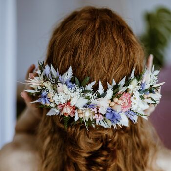 Ziggy Pastel Bridal Dried Flower Wedding Headpiece, 2 of 6