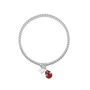 Sterling Silver Bead Bracelet With A Poppy Teardrop Charm, thumbnail 2 of 9