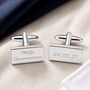 Personalised Engraved Silver Cufflinks, thumbnail 6 of 8