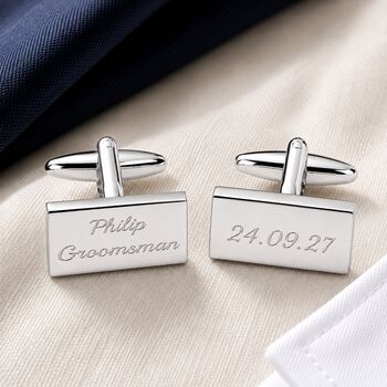 Personalised Engraved Silver Cufflinks, 6 of 8