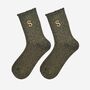 Women's Glitter Socks Black Gold Initial 'S', thumbnail 1 of 5