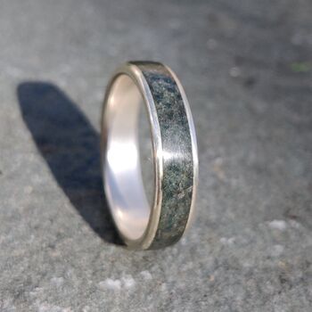 Silver Ring With Westmorland Green Slate Inlay, 5 of 9