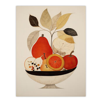 Harvest Bowl Autumn Fruits Red Kitchen Wall Art Print, 6 of 6