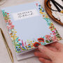 Personalised Blue Floral Notebook, Lined Or Unlined Paper, thumbnail 2 of 5