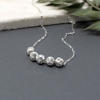 50th Birthday Bead Necklace Sterling Silver, 2 of 4