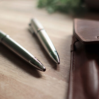 Pen Pencil Set With Personalised Vintage Leather Case, 5 of 9
