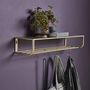 Gold Metal Shelves With Five Hooks, thumbnail 1 of 2