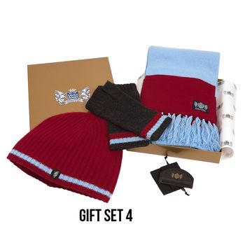 Luxury Cashmere Football Gift Sets In Claret And Blue, 4 of 4