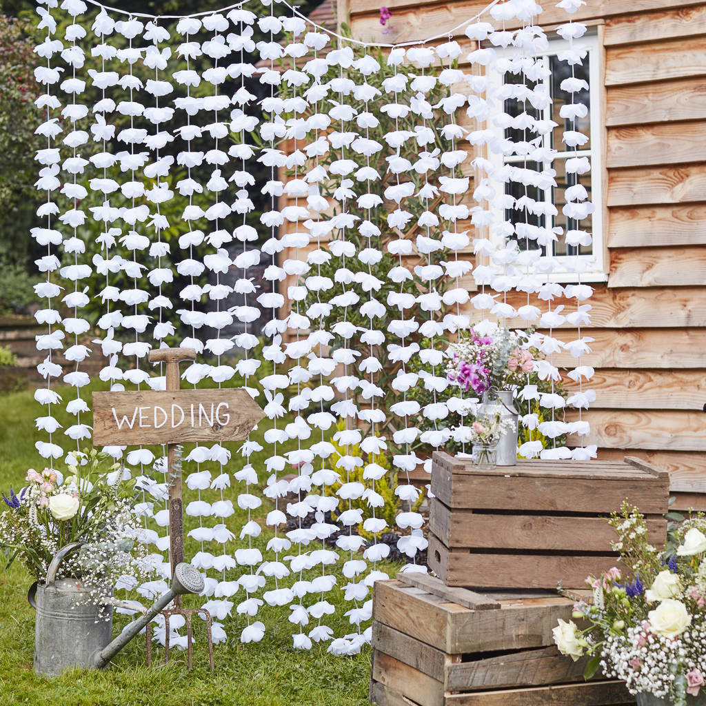 White Floral Hanging Backdrop Decoration, 1 of 3