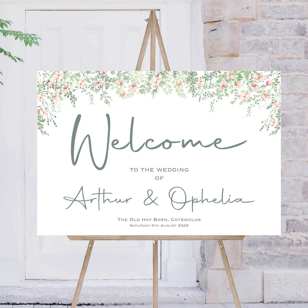 Wedding Welcome Sign Whimsical, 1 of 4