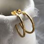 Sterling Silver And Gold Vermeil Oval Hoop Earrings, thumbnail 7 of 8