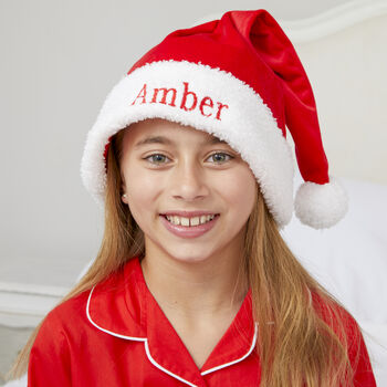 Personalised Matching Red Christmas Pyjama For Mum And Child, 4 of 10