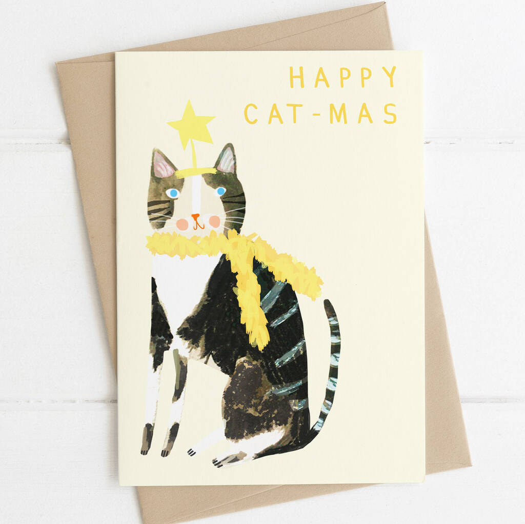 Merry Catmas Christmas Card By Darcie Olley | notonthehighstreet.com