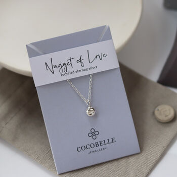 Silver Nugget Of Love Necklace, 3 of 7