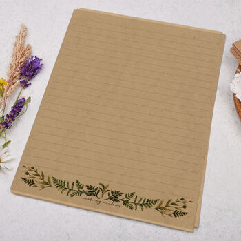 A5 Kraft Letter Writing Paper With Botanical Border, 3 of 4