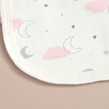 Personalised Set Of Three Star And Moon Baby Girl Bibs, 3 of 4