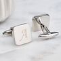 Personalised Initial Cufflinks With Classic Brushed Finish, thumbnail 3 of 8