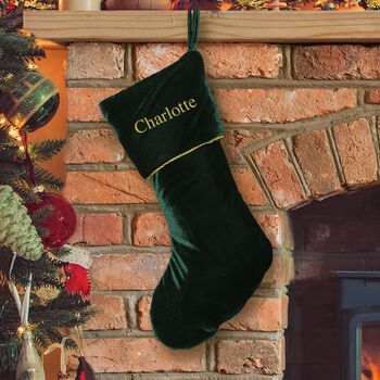 Personalised Luxury Plush Velvet Christmas Stocking, 6 of 9