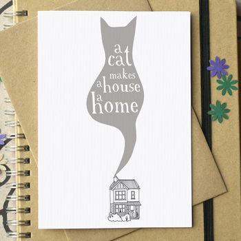 'A Cat Makes A House A Home' Greetings Card, 4 of 6