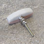 Oval Brass Centred Marble Cupboard Door Knob, thumbnail 3 of 7