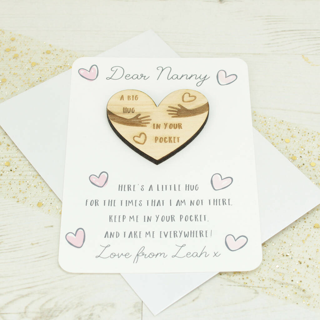 Personalised Heart 'Pocket Hug' Token And Card, 1 of 5