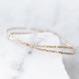 Tiny Yellow Gold Plated Nugget Wrap Bracelet, thumbnail 3 of 8