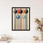 Abstract Orbs Simple Stripes Mid Century Wall Art Print, thumbnail 6 of 6