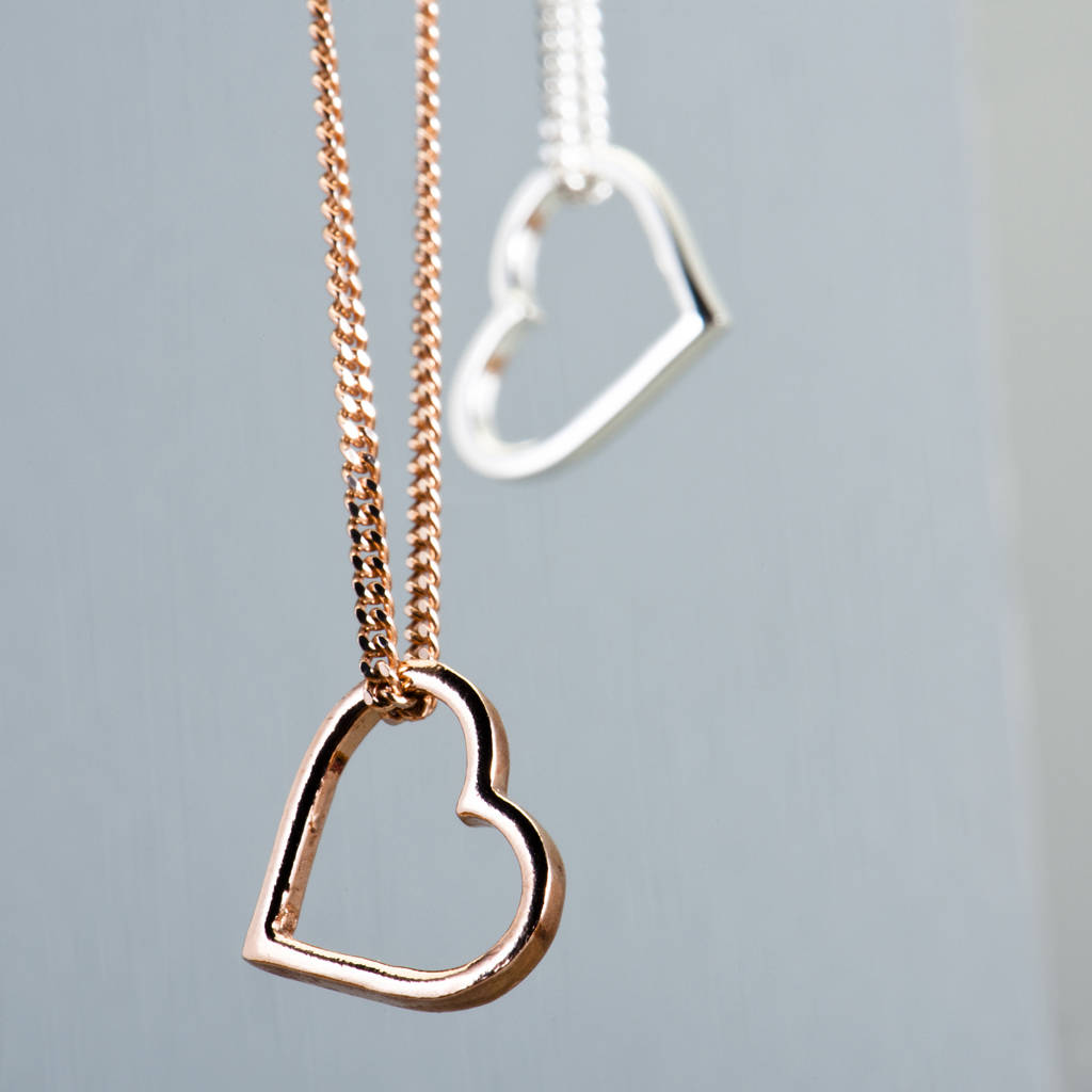 Silver Diamanté Heart Pendant Necklace | New Look