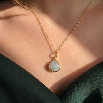 Gold Vermeil Plated Aquamarine March Birthstone Chain, 3 of 4