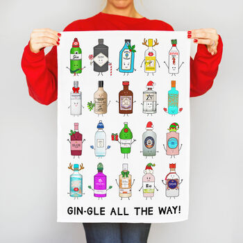 Funny Gin Christmas Tea Towel, 4 of 4