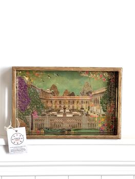Luxury Wood Lacquer Coated Serving Tray, Indian Printed Serveware, 11 of 11
