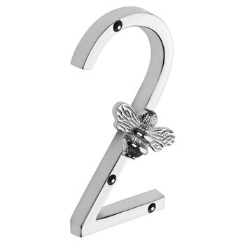 House Numbers With Bee In Nickel Finish, 2 of 11