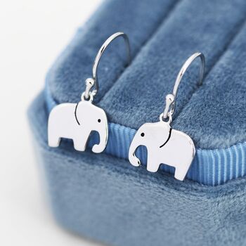 Sterling Silver Elephant Necklace And Dangle Earrings, 2 of 12