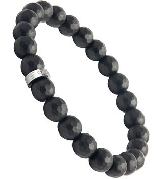 Men's 8mm Black Onyx Matte Beaded Bracelet Silver Bead, 4 of 9