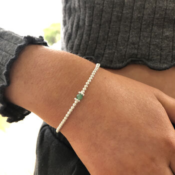 Silver Emerald May Birthstone Bracelet, 4 of 11