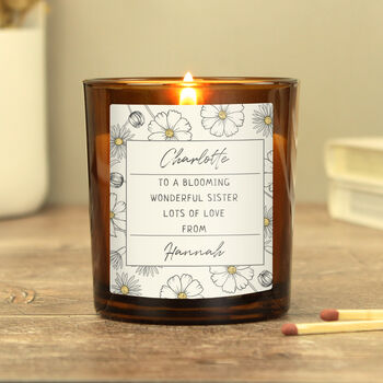Personalised Thinking Of You Floral Glass Candle Gift, 2 of 3
