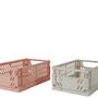 Set Of Two Medium Folding Crates Pink, thumbnail 1 of 2