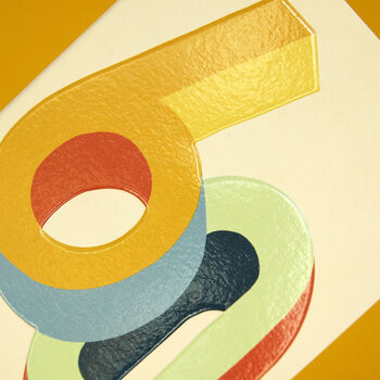 Bright Colourful 3D Numbers Age 60 Birthday Card, 2 of 2