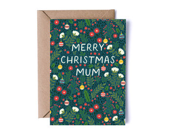 Christmas Card For Mum, Merry Christmas Mum Card, 2 of 2