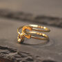 Adjustable Safety Pin Ring 18ct Gold Plated, thumbnail 6 of 6
